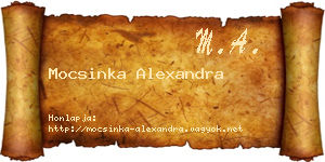 Mocsinka Alexandra névjegykártya
